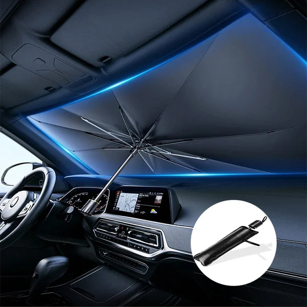 Advanced Car Windshield Sun Shade Umbrella - Foldable Car Umbrella Sunshade Cover UV Block Car Front Window (Heat Insulation Protection) for Auto Windshield Covers Most Cars