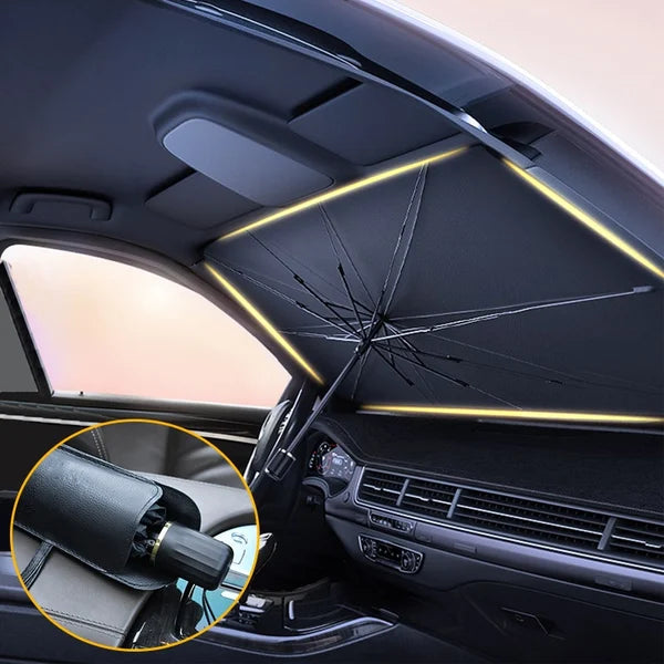 Advanced Car Windshield Sun Shade Umbrella - Foldable Car Umbrella Sunshade Cover UV Block Car Front Window (Heat Insulation Protection) for Auto Windshield Covers Most Cars