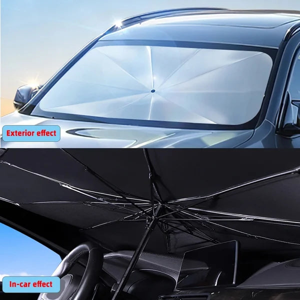 Advanced Car Windshield Sun Shade Umbrella - Foldable Car Umbrella Sunshade Cover UV Block Car Front Window (Heat Insulation Protection) for Auto Windshield Covers Most Cars